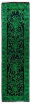 Overton "Contemporary Overdyed Wool Hand Knotted Runner - 2' 7"" x 9' 0"""