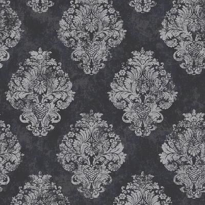 Galerie Wallcoverings Metallic FX Traditional Damask Non-woven Metallic Finish Wallpaper Roll