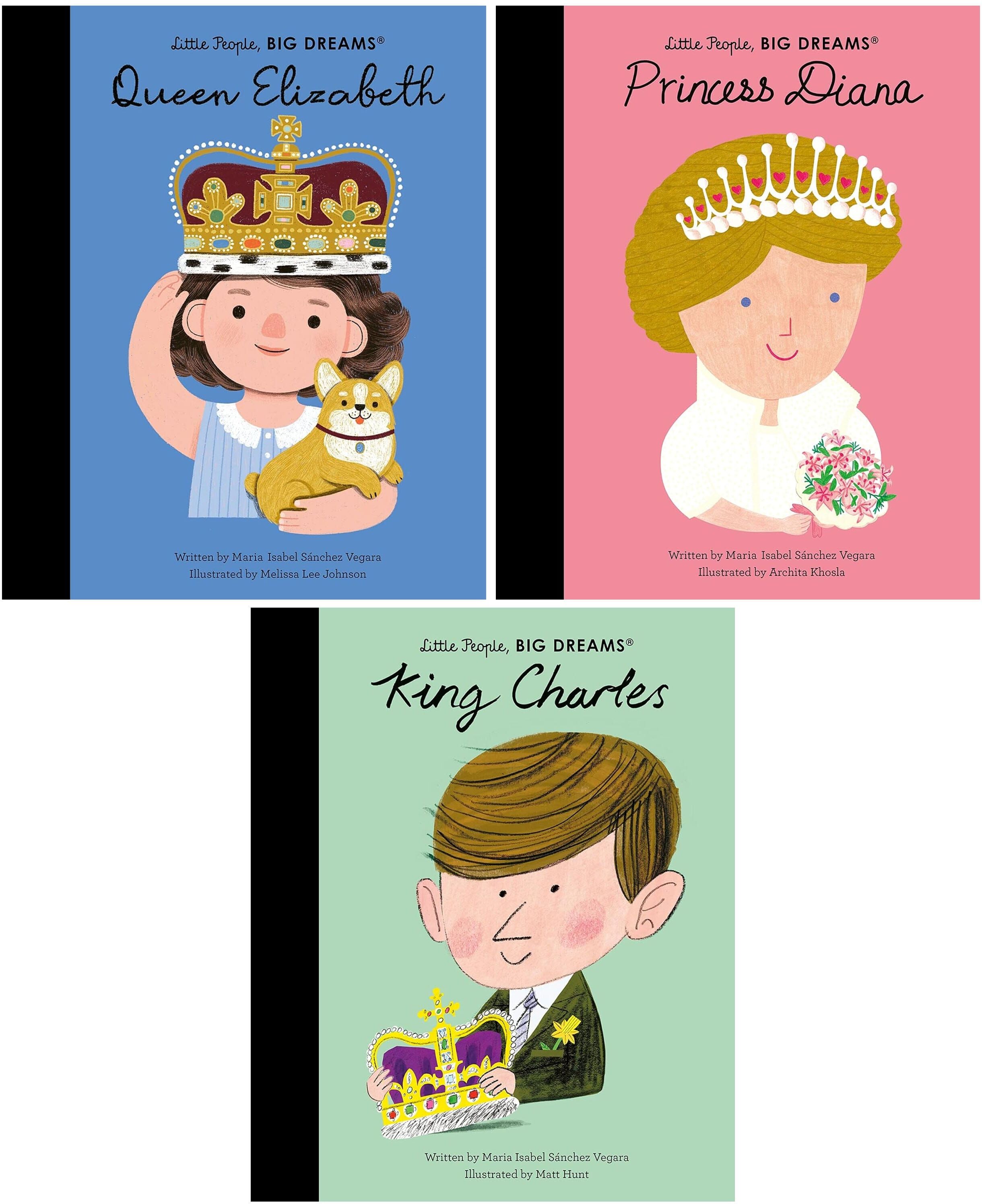 British Royal Family (Little People, BIG DREAMS Series) by Maria Isabel Sanchez Vegara 3 Books Set - Ages 5+ - Hardback Frances Lincoln Publishers Ltd