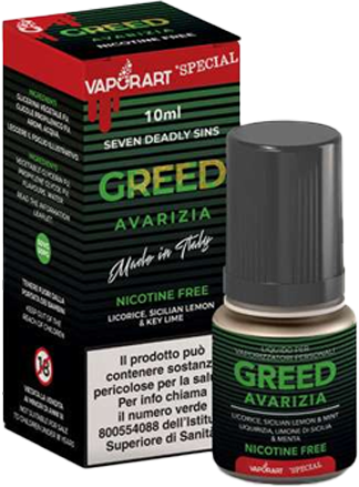 VaporArt Greed Liquido Pronto 10ml Liquirizia Limone Menta