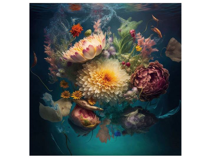 Glasbild Water Flowers image LAND
