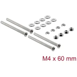 Delock Lüfterschrauben Set M4 x 60 mm 20-teilig