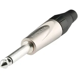 Amphenol Klinke (6,3mm), 2-pol , Metall-, Löttechnik-Kabelstecker, vernickelte(r) Kontakt(e), gerade, nickelfarben