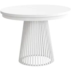 ESSTISCH Lumi im Loft-Stil, ausziehbar Ø 120–200 cm, Metallbeinen, Weiß