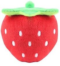 Uplifted Finds Corduroy Squeaky Animal Toy For Small & Medium Dogs strawberry
