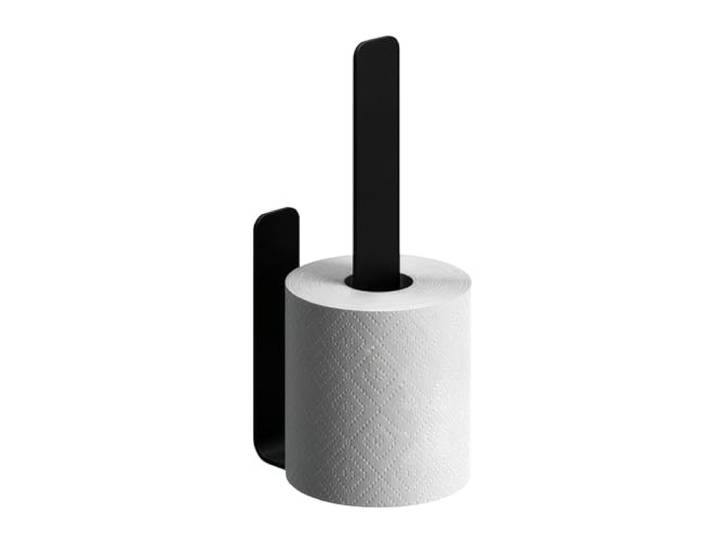 Relaxdays Porte-Rouleaux de Papier Toilette de Rechange\, Autocollant\, 2 Rouleaux\, H x L x P : 22 x 3 x 6\,5 cm\, Noir