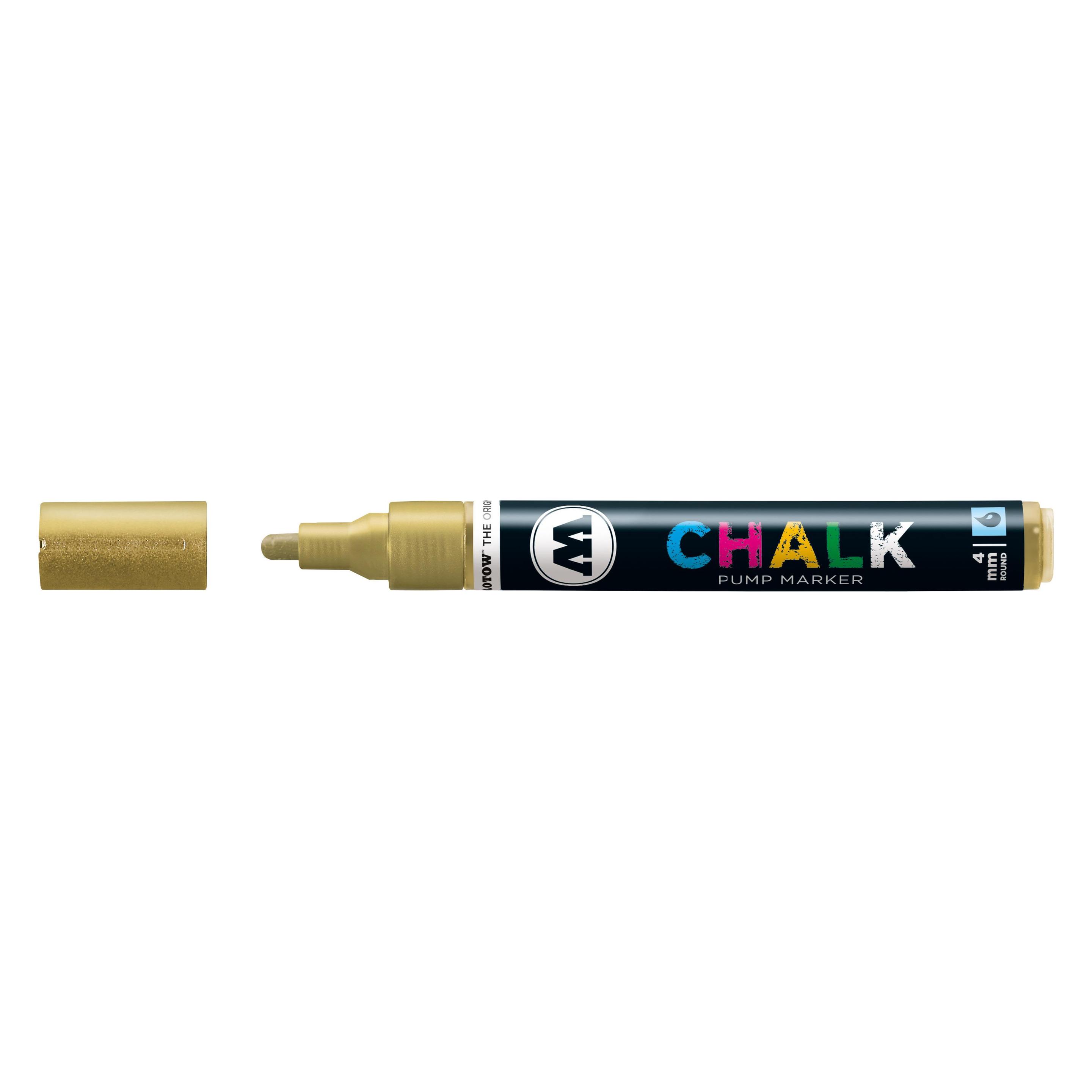 Molotow Windowmarker Pump Marker Chalk nachfüllbar 4mm metallic gold (1x) (MO228002)