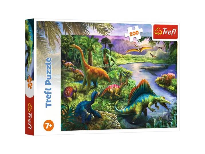 Trefl, Puzzel, Roofzuchtige dinosaurussen, 200 elementen, voor kinderen vanaf 7 jaar
