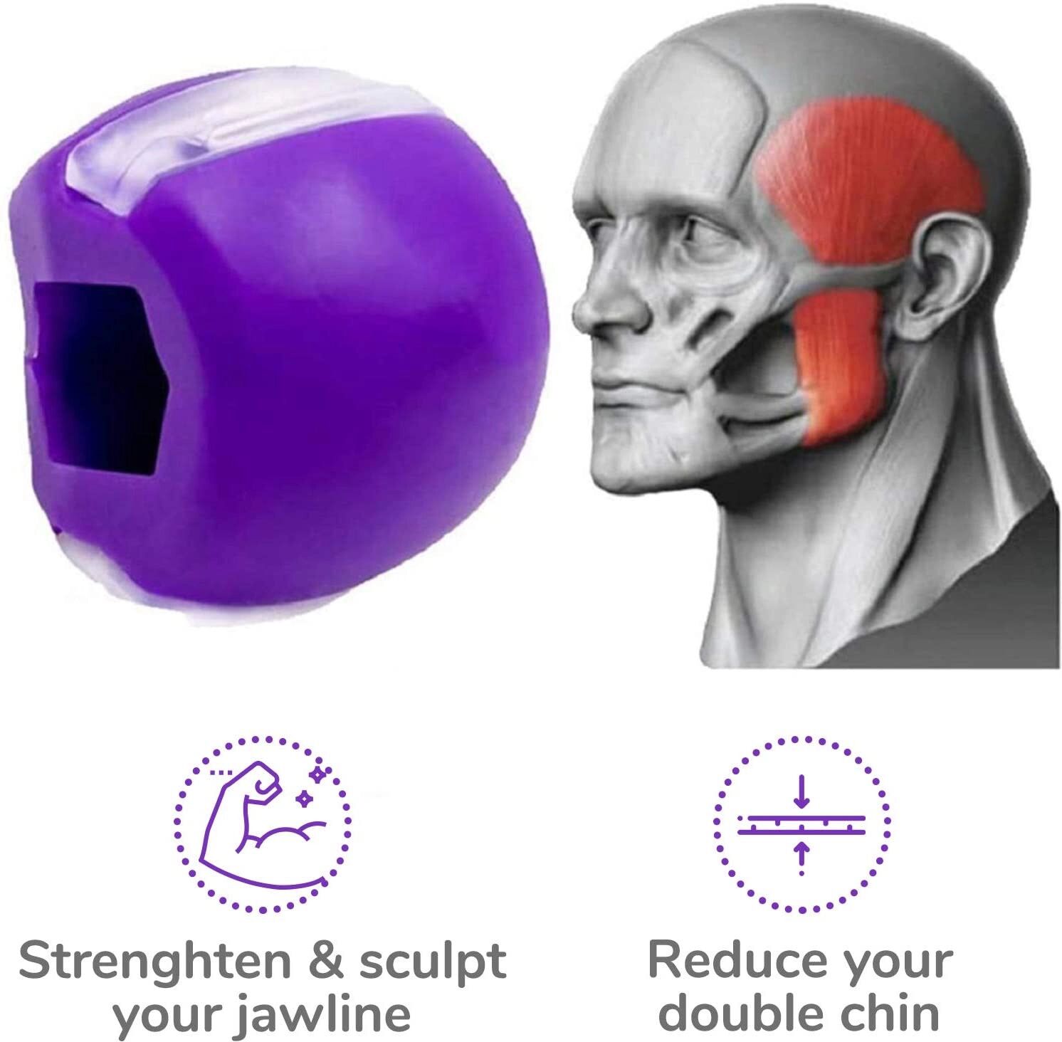 INF Kiefertrainer 3er-Set Silikon Masseter-Übungsbälle zur Gesichtsstraffung