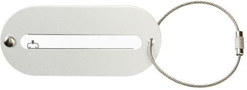 Etiquette bagage personnalisable en inox métal aluminium argenté