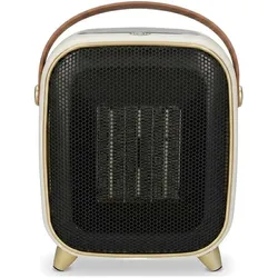 Nedis Keramik-PTC-Heizlüfter, Thermostat, 1200 W, 2 Heizstufen, Überhitzungsschutz, Heizlüfter, Gold, Weiss