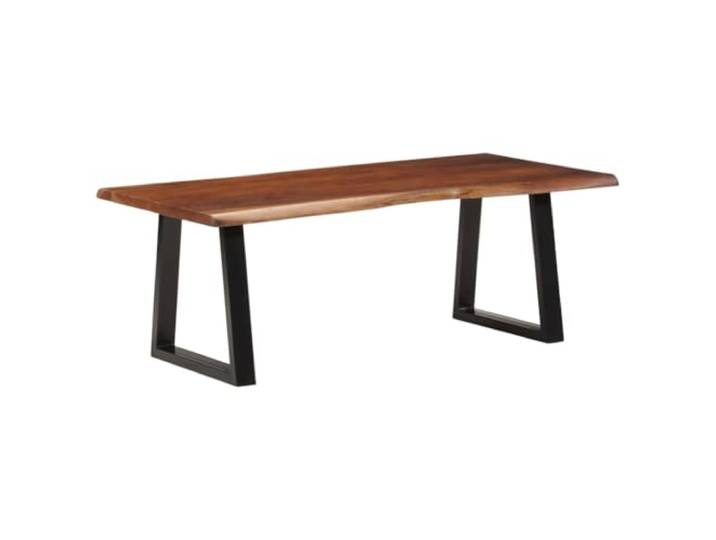 KUTYWEXFM Couchtisch Akazie Massivholz 110x55x40 cm Sofatisch Individuelle Baumkante und stabiles Metallgestell setzen stilvolle Akzente im modernen Wohnzimmer