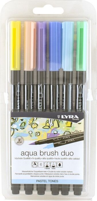 Etui 6 x marqueurs Lyra Aqua Brush Duo Pastel Set