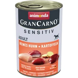 animonda Gran Carno Sensitiv Adult 400g Dose Hundenassfutter 6 x 400 Gramm Reines Huhn + Kartoffeln