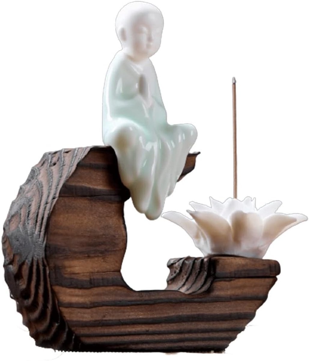 Handgemaakt Groen Keramisch Boeddhabeeld voor Meditatie en Decoratie