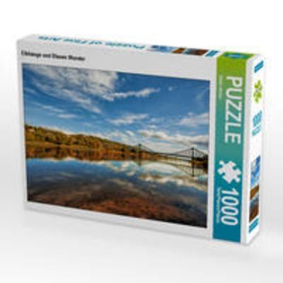 CALVENDO Puzzle Elbhänge und Blaues Wunder | 1000 Teile Lege-Größe 64x48cm Foto-Puzzle für glückliche Stunden