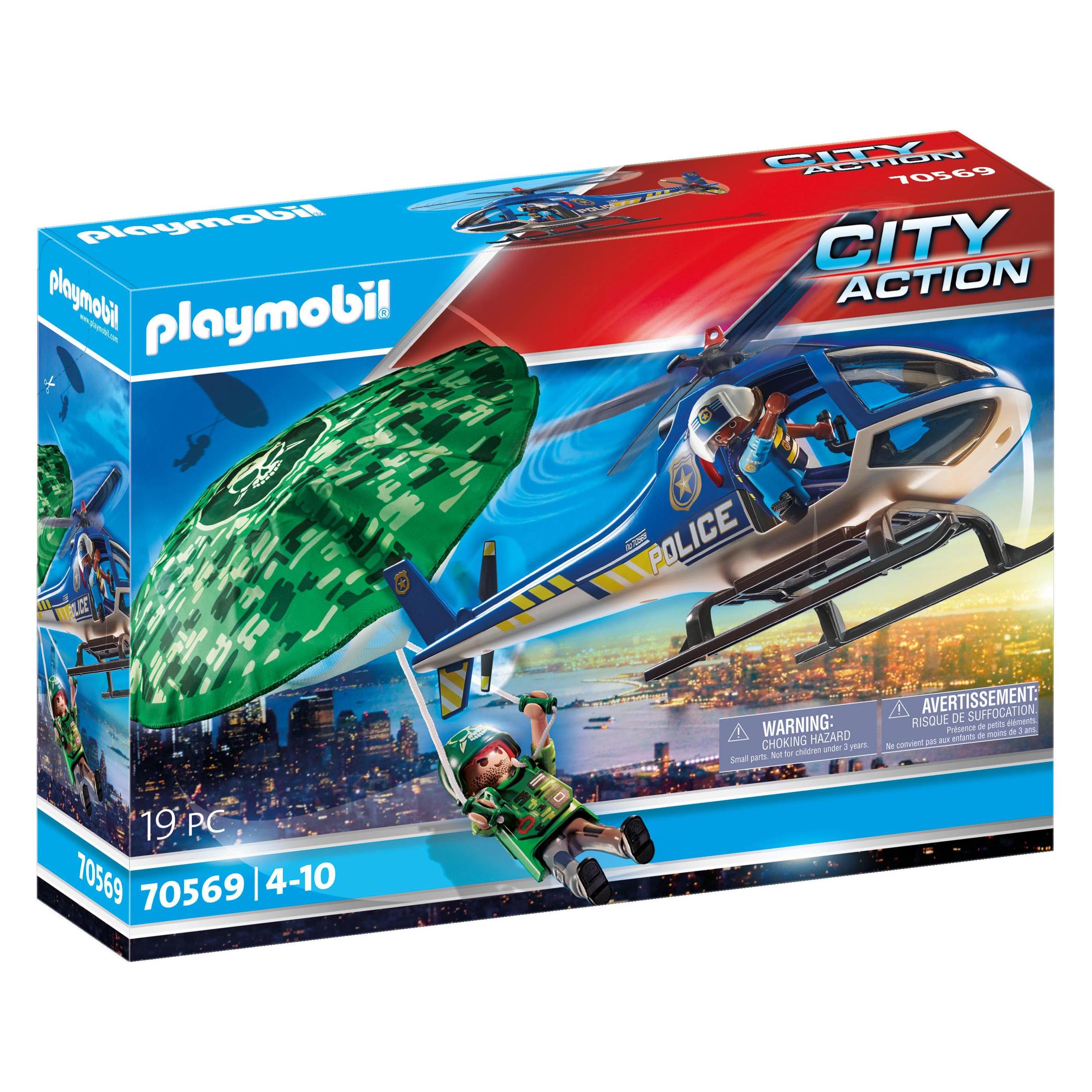 Playmobil Polizei-Hubschrauber: Fallschirm-Verfolgung (70569, Playmobil City Life) (70569)