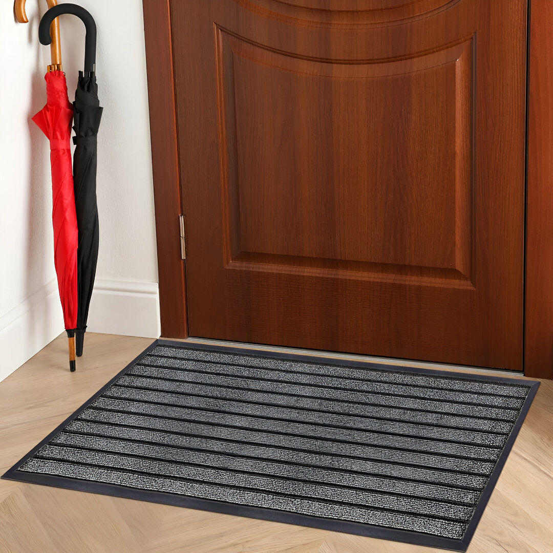 17 Stories Non-Slip Indoor Doormat Grey 80cm W x 300cm L
