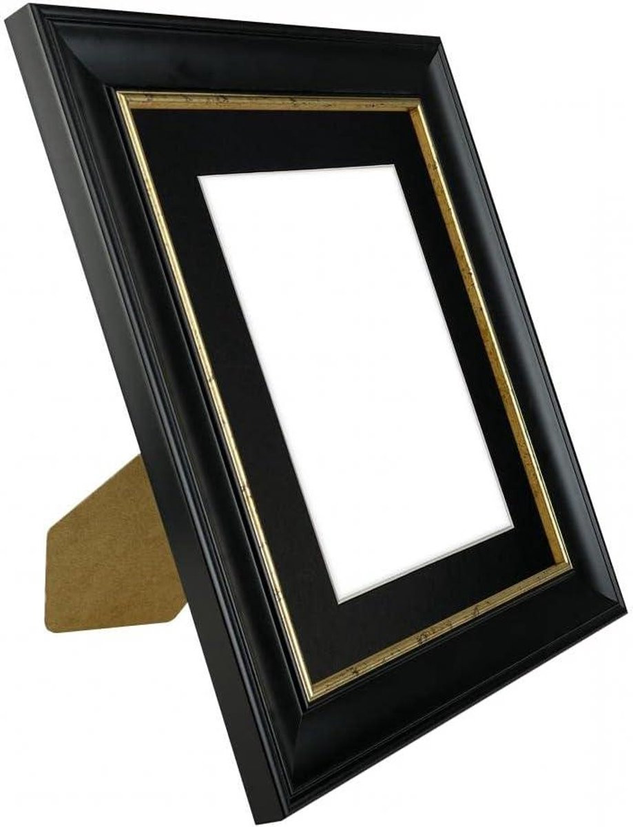 Fotolijst A4 Scandi Antiek Design Wand- en tafellijst - Zwart Goud