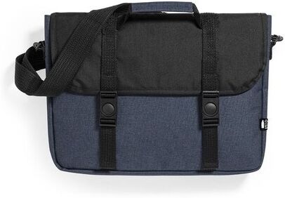 Porte-documents personnalisé Derek bleu marine polyester recyclé