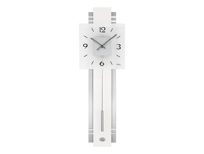 Pendule Ovalle Aluminium brossé 22 x 68 x 7cm Blanc