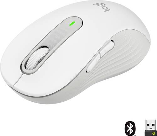 Logitech Signature M650L Maus Funk, Bluetooth Rechtshänder Größe: L Optisch Weiß 5 Tasten 4000 dpi