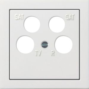 Gira Zentralplatte System 55 0259112, für Antennensteckdosen, reinweiß glänzend