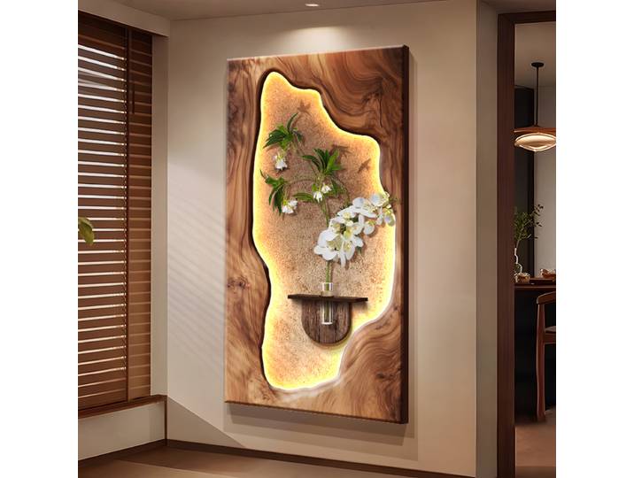 Applique murale LED suspendue en grès au porche moderne, peinture suspendue, couloir d'entrée, arrière-plan de salon, décoration de la maison, Lustre