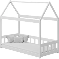 HAUSBETT Domi aus Holz, Weiß 90x200 cm