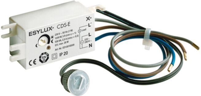 ESYLUX Interrupteur crépusculaire EB pour lampe et boîte de dérivation CDS-E (ED10016509)