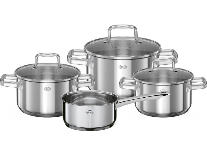 Topf-Set RÖSLE MOMENTS , silber (silberfarben), Töpfe, Topf-Set
