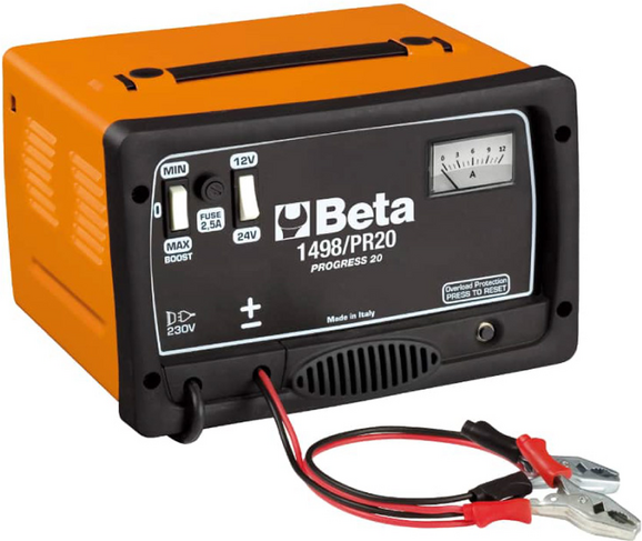 Beta tools Beta 1498/PR20 - Chargeur de batterie portable - 12/24 V - monophasé