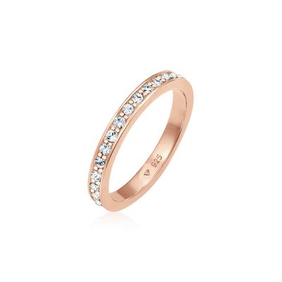 Silberring ELLI "Ring Memoire Verlobung Kristalle 925 Silber" Gr. 58, rosa, Fingerringe, Damen, 58, Silber 925 (Sterlingsilber), Silberring
