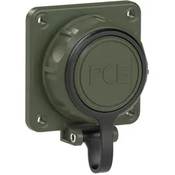 PCE 20341-8uc Schutzkontakt-Anbausteckdose 75x75 fb Shutter Deckelband IP66/68 (bronzegrün) 203418uc