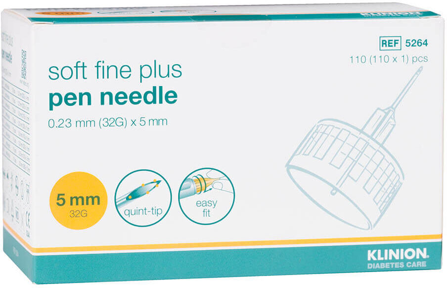 Klinion Soft Fine Plus Pennaalden 5MM 32G (110 stuks)