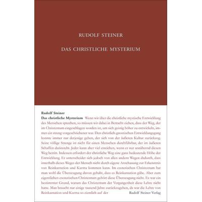 Das christliche Mysterium, Gebundene Ausgabe von Rudolf Steiner, Rudolf Steiner, 978-3-7274-0971-4