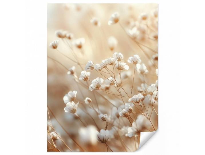 OnlyWow Tapete - Wild - Blumen - Weiß - 180x240 cm, Creme, Papier, Rechteckig, 180x240 cm, Tapeten & Wandverkleidungen, Vliestapeten