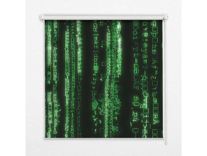 Tulup Innenrollo - Fensterrollo - Rollo - 120x140 cm - Grüne Chiffren, Kunststoff, Rechteckig, 120x140x0.5 cm, Heimtextilien, Vorhänge, Rollos
