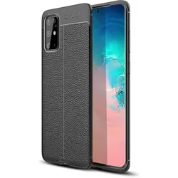 Screenguard Samsung Galaxy S20+ Hülle Leather Design TPU Cover (Samsung Galaxy S20+), Smartphone Hülle, Schwarz