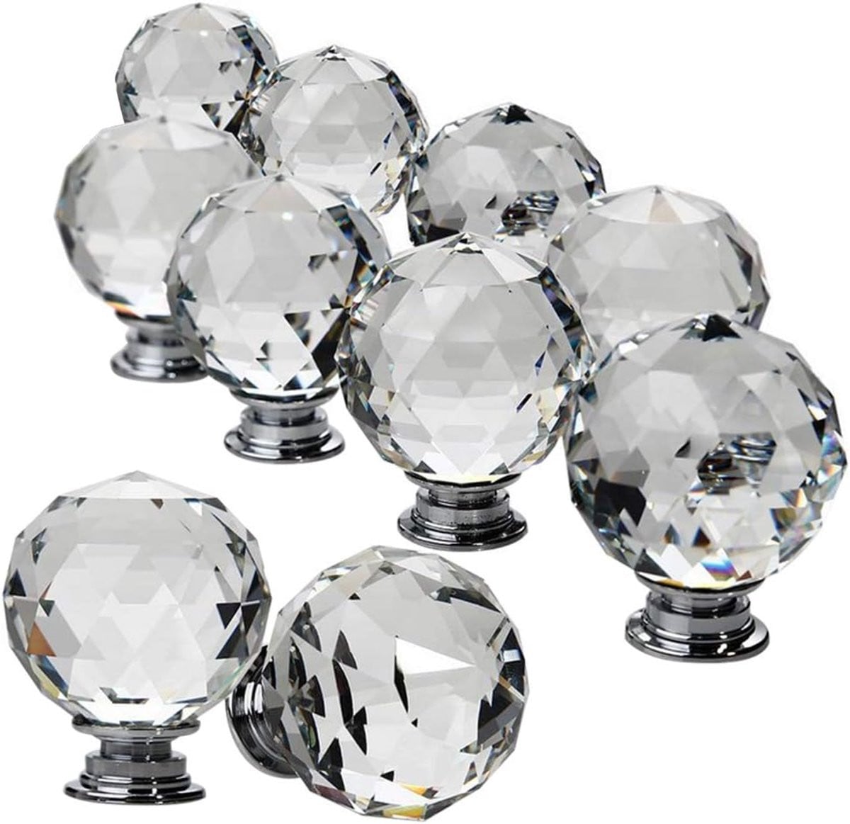 Glazen Deurknoppen Helder Geslepen Kristal 30 mm