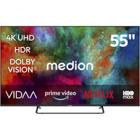 LIFE MD 855602, QLED-Fernseher 138.8 cm (55 Zoll), schwarz, UltraHD/4K, Triple Tuner, VIDAA