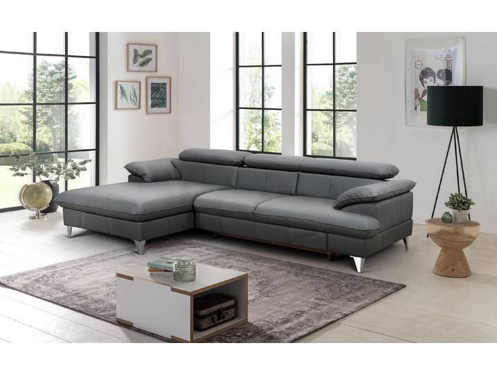 COTTA Ecksofa David Echtleder, Echtleder mit Schlaffunktion & Bettkasten