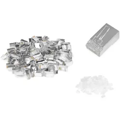Digitus CAT 6 Modularstecker für Rundkabel, Pass through Stecker - 100 Stk.