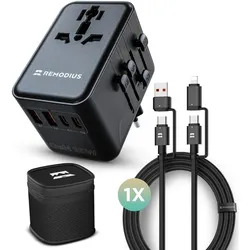 Remodius, Reiseadapter, Reiseadapter inkl. 1x Ladekabel