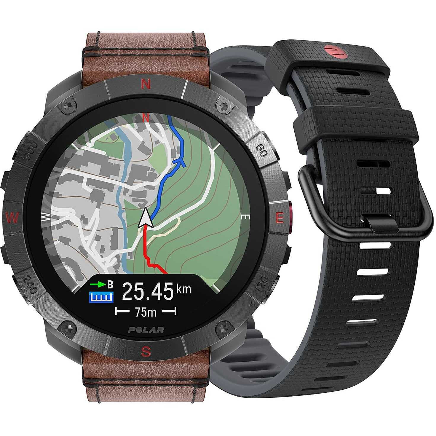 Polar Grit X2 Pro Titan Smartwatch met AMOLED-scherm, Touchscreen, 32 GB opslag en GPS