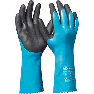 Gebol Chemikalienschutzhandschuhe Grip Tech, Typ B, aus Nitril & PVC, lange Stulpe, Größe 9 / L