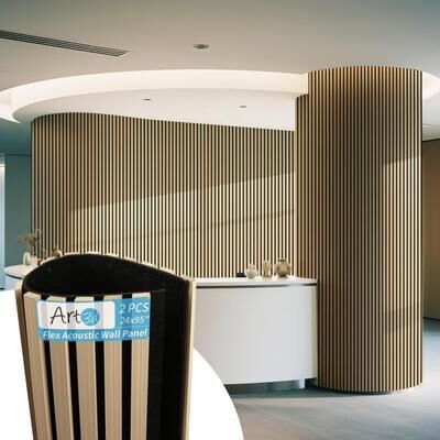 "Art3d Flex Acoustic 3D Wall Panel 95.3""x23.8"" Oak"