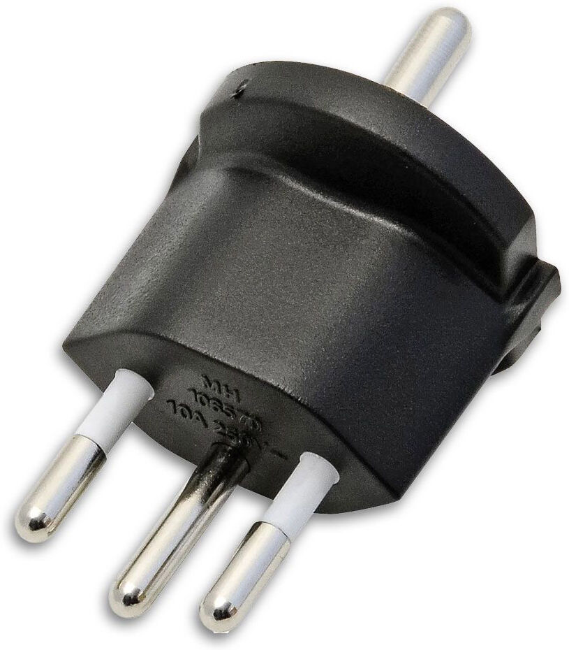 Isoled Fixadapter Ch Typ 12 Auf Schuko Cee 7/7, Schwarz, Nicht Demontierbar, 10a