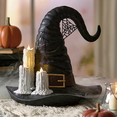 Witch Hat Decor With Candles - Grandin Road