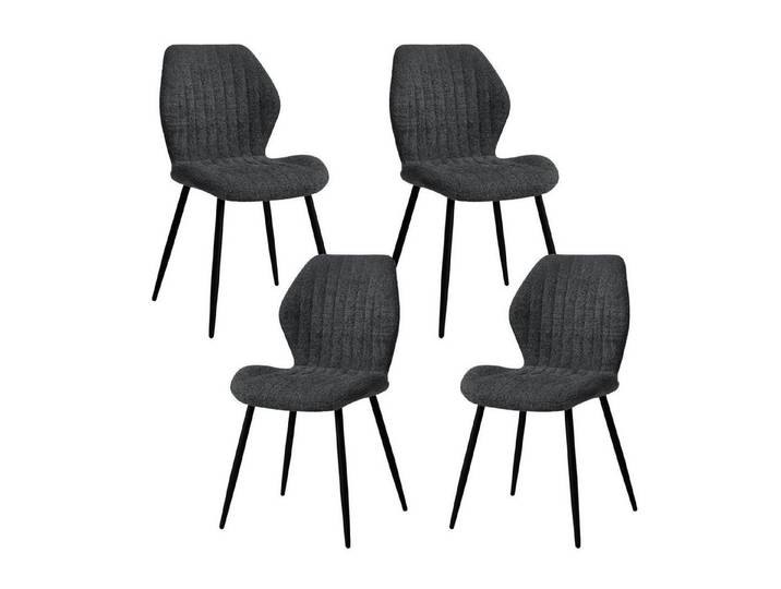 LuxusKollektion Esszimmerstuhl Esszimmerstühle 4er Set Polsterstühle Metallbeine Schwarz-st 4er set